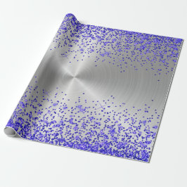 Papel De Regalo Purpurina morado metálico de plata de moda