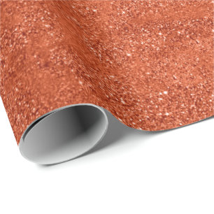 Papel De Regalo Purpurina Naranja   Mínimo Metálico Resumen