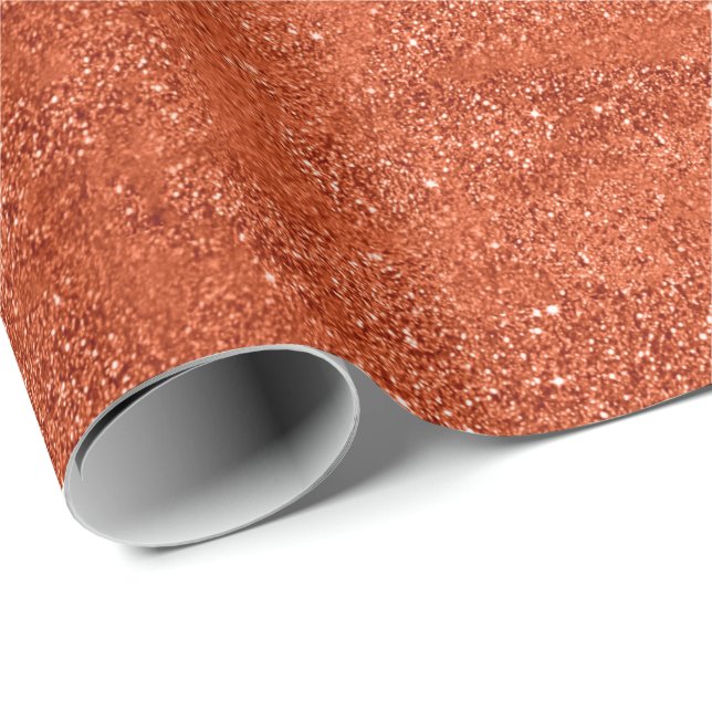 Papel De Regalo Purpurina Naranja   Mínimo Metálico Resumen (Esquina del rollo)