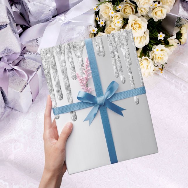 Papel De Regalo Purpurina Navidades brillantes de plata Navidad (Subido por el creador)