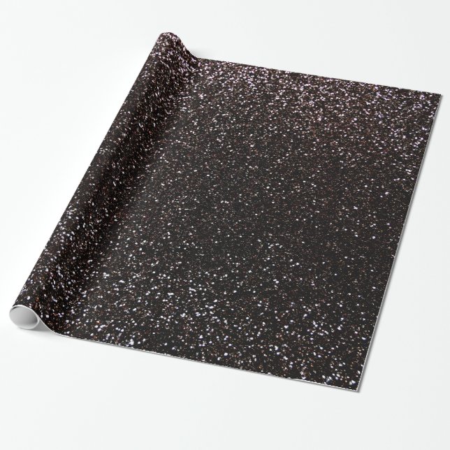 Papel De Regalo Purpurina negro (Desenrollado)