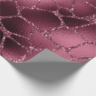 Papel De Regalo Purpurina negro animal Borgoña de Marsal de la