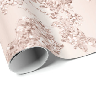 Papel De Regalo Purpurina Novia Elegante Rosa Rubor Glam