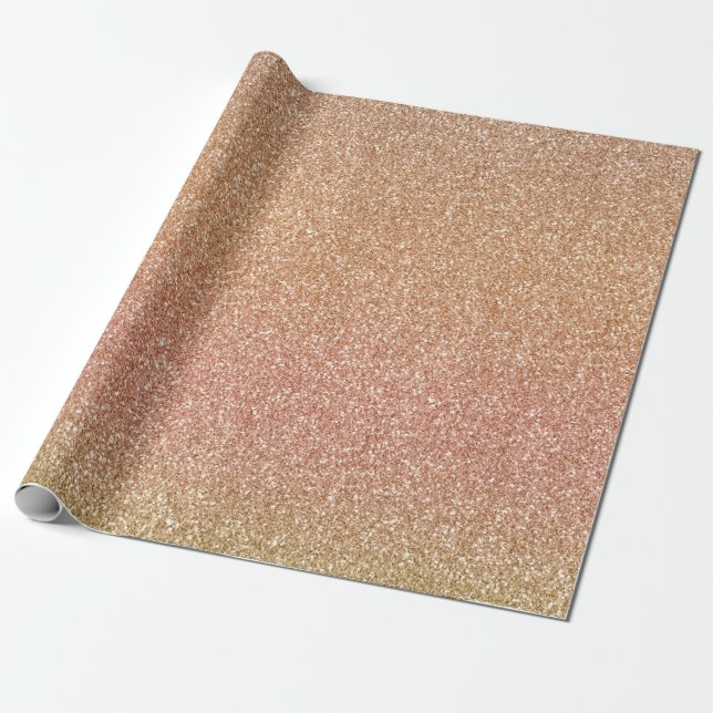 Papel De Regalo Purpurina Ombre Ombre Ombre de Rubor Rosa Peach (Desenrollado)