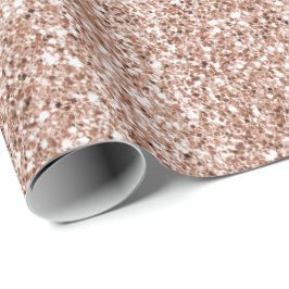 Papel De Regalo Purpurina Peach Rosa Gold Luxe 