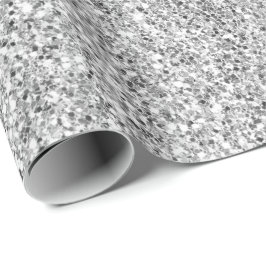 Papel De Regalo Purpurina plateado Glitz