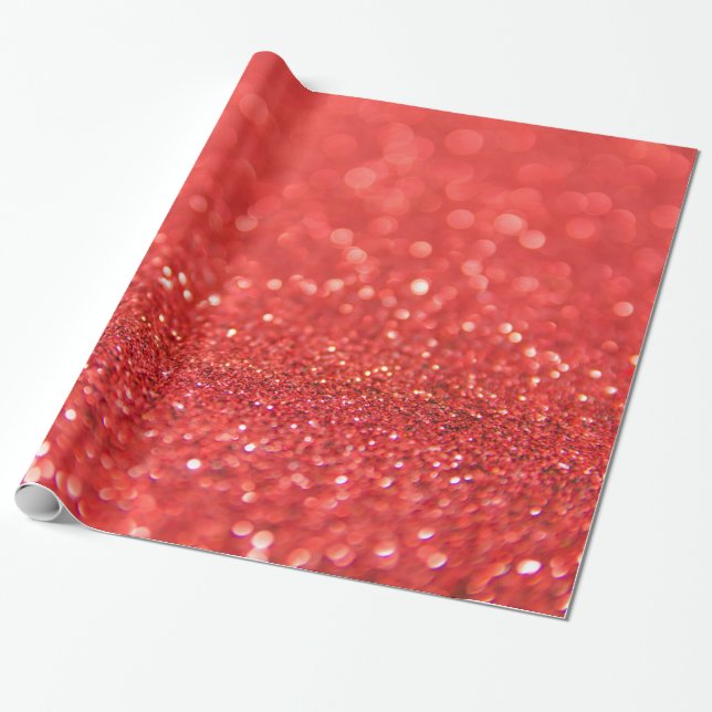 Papel De Regalo Purpurina rojo (Desenrollado)