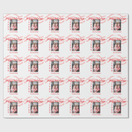 Papel De Regalo Purpurina rojo niños foto familiar feliz nombre de