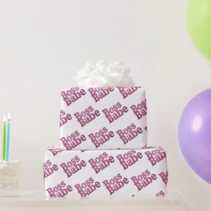 Papel De Regalo Purpurina Rosa Boss Babe