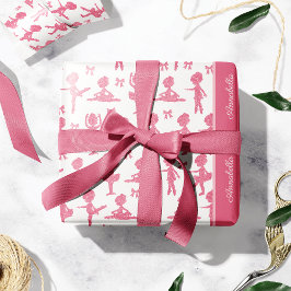 Papel De Regalo Purpurina Rosa Chica Ballerina Pattern Fiesta de c