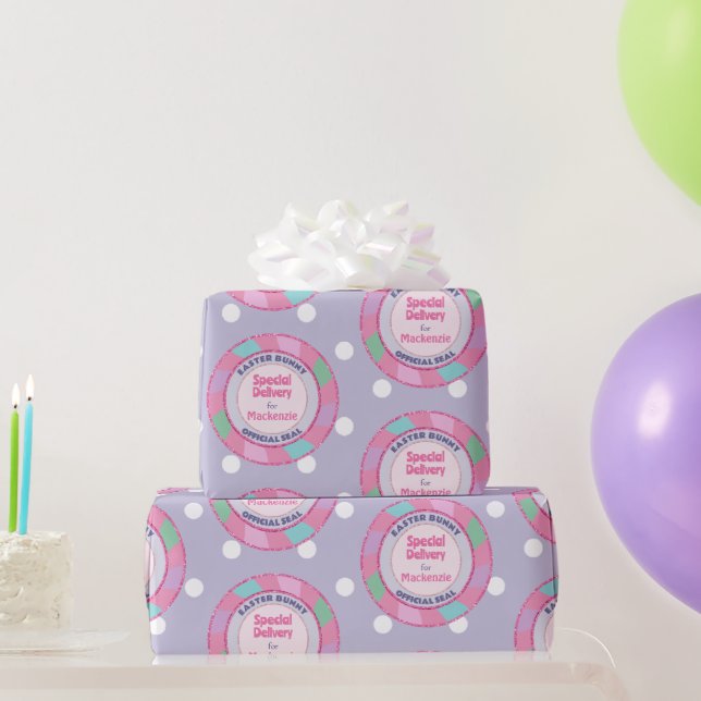 Papel De Regalo Purpurina rosa de entrega especial de conejo de Pa (Regalos de fiesta)