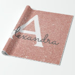 Papel De Regalo Purpurina rosa de oro y monograma de espuma<br><div class="desc">Purpurina Rosa Rosa Gold Faux y elegante Papel de envolvimiento de regalo. Este papel de envoltura de regalo puede ser personalizado para incluir su nombre inicial y el nombre de pila para un paquete de regalo para un Chica Baby Shower, una ducha de novia, una fiesta de soltera o una...</div>