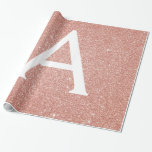 Papel De Regalo Purpurina rosa de oro y monograma de espuma<br><div class="desc">Purpurina Rosa Rosa Gold Faux y elegante Papel de envolvimiento de regalo. Este papel de envoltura de regalo puede ser personalizado para incluir su nombre inicial y el nombre de pila para un paquete de regalo para un Chica Baby Shower, una ducha de novia, una fiesta de soltera o una...</div>