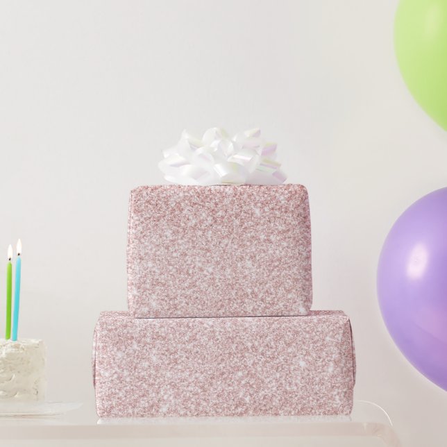 Papel De Regalo Purpurina rosa moderno marca nombre personalizado (Regalos de fiesta)
