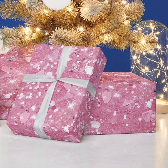 Papel de Regalo Purpurina Rosa Pastel (Vacaciones)