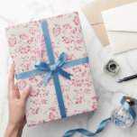 Papel De Regalo Purpurina rosa romántico Boda floral<br><div class="desc">Purpurina romántico crema rosa floral nombre personalizado Boda o ducha de novia</div>