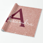 Papel De Regalo Purpurina Rosa Rosa Dorado Borgoña Esparkle Monogr<br><div class="desc">Rubor Pink - Rosa Oro y Burgundy Faux Purpurina y Sparkle Elegant Gift Papel de envolver. Este papel de envoltura de regalo puede ser personalizado para incluir su nombre inicial y el nombre de pila para un paquete de regalo para un Chica Baby Shower, una ducha de novia, una fiesta...</div>