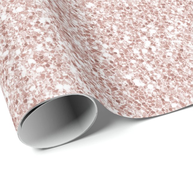 Papel De Regalo Purpurina Rosa Rubor Glitzy         (Esquina del rollo)