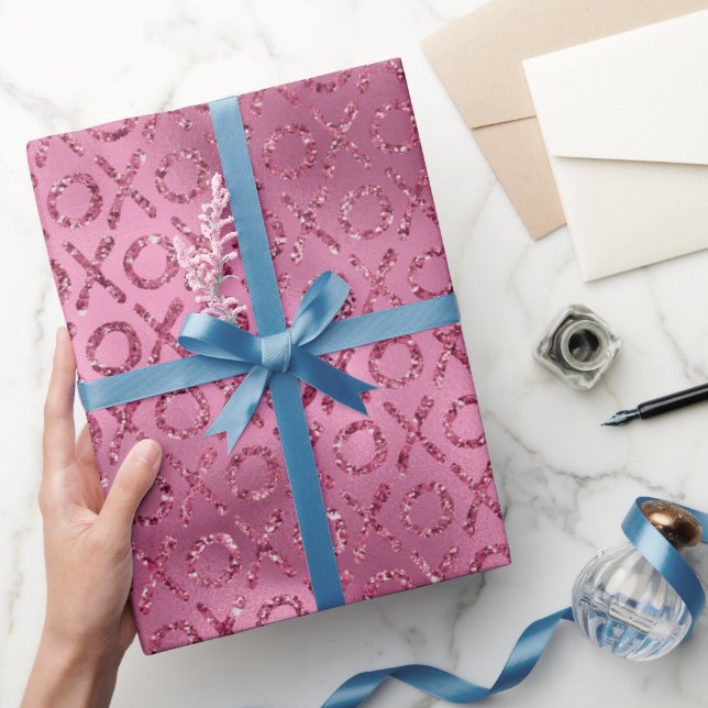 Papel De Regalo Purpurina rosa XOXO (Regalar)