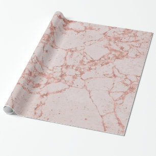 Papel De Regalo Purpurina Rubor Rosa Marble Glossy