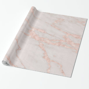 Papel De Regalo Purpurina Rubor rosa Rosa Marble Glossy
