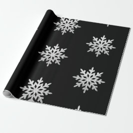 Papel De Regalo Purpurina Silver Snowflake