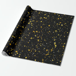 Papel De Regalo Purpurina Stars3 - Negro del oro