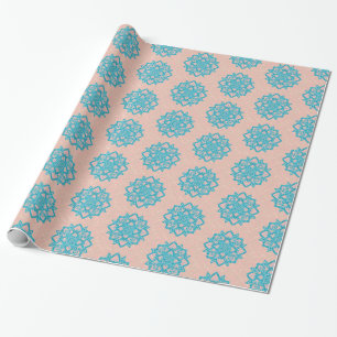 Papel De Regalo Purpurina Turquesa Mandala 2