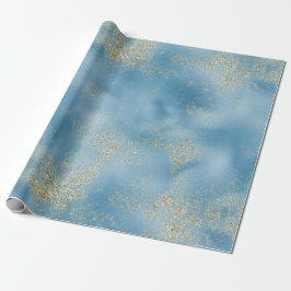 Papel De Regalo Purpurina Turquoise Aqua Blue Glam Gold     