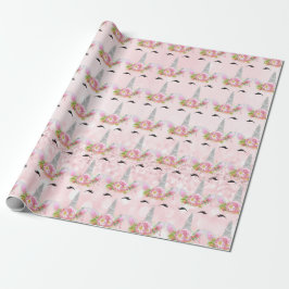 Papel De Regalo Purpurina unicornio esparkl floral rosa