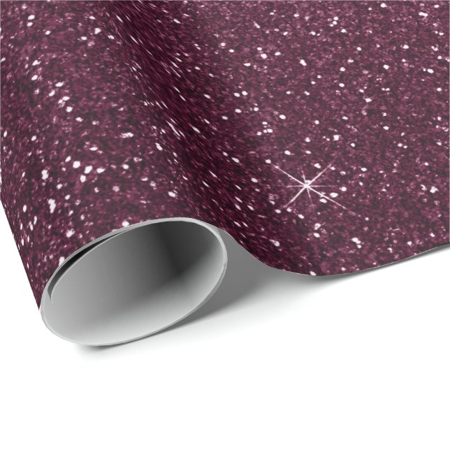 Papel De Regalo Purpurina Urban Minimal Burgundy Beet Bordeaux (Esquina del rollo)
