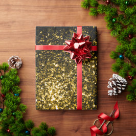 Papel De Regalo Purpurinas de imitación amarillo dorado oscuro bri