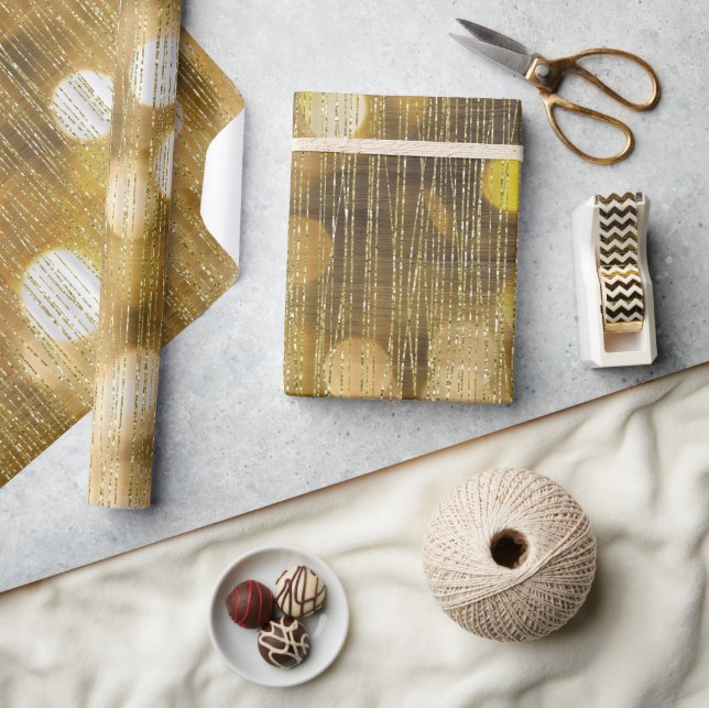 Papel De Regalo Purpurinoso de la espuma de oro (Artesanía)