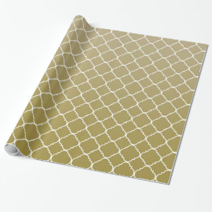 Papel De Regalo Quatrefoil de oro de moda