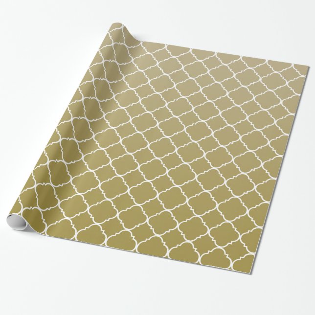 Papel De Regalo Quatrefoil de oro de moda (Desenrollado)