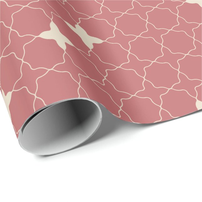 Papel De Regalo Quatrefoil Geometric Pattern Wrapping Paper (Esquina del rollo)