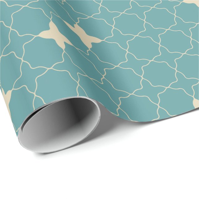 Papel De Regalo Quatrefoil Geometric Pattern Wrapping Paper (Esquina del rollo)
