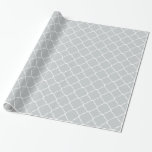 Papel De Regalo Quatrefoil gris y blanco<br><div class="desc">Quatrefoil gris y blanco</div>