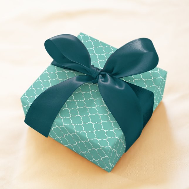 Papel De Regalo Quatrefoil verde azulado (Subido por el creador)