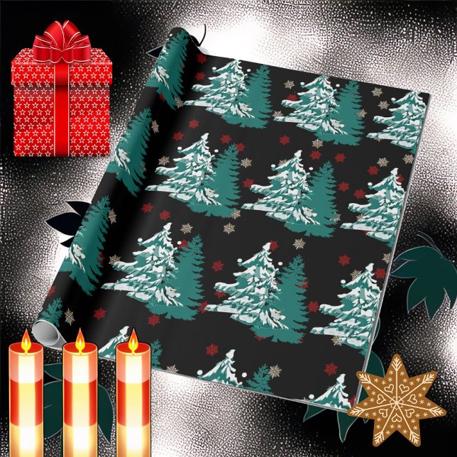 Papel De Regalo Que nieve acuarela Navidades de invierno Woodland (Let it Snow Watercolor Winter Christmas Woodland Wrapping Paper)