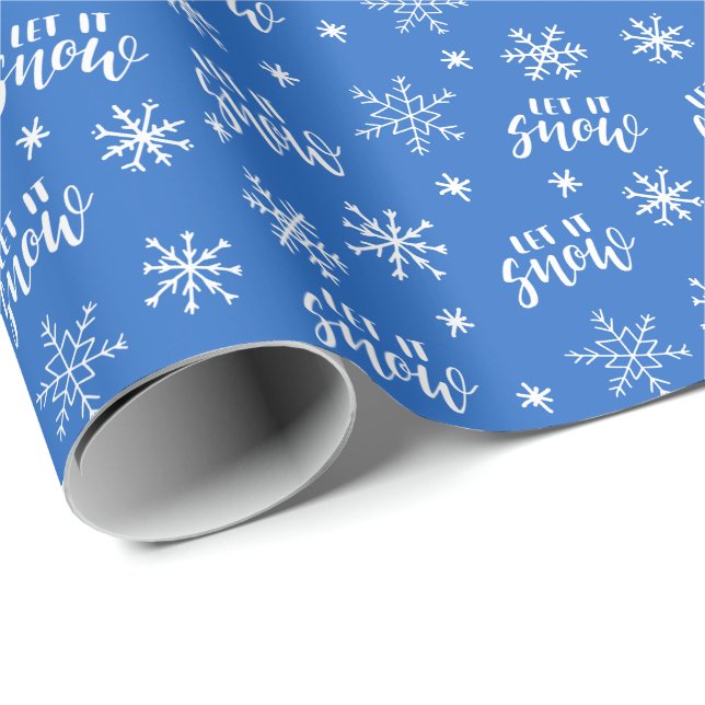 Papel De Regalo Que nieve, el invierno brillante, Navidades azules (Esquina del rollo)