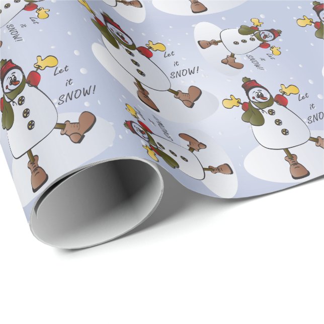Papel De Regalo Que nieve, Navidades de Snowman (Esquina del rollo)