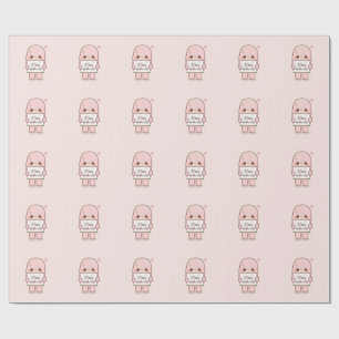 Papel De Regalo Quédate Conmigo Diseño de Cita Estética Romántica