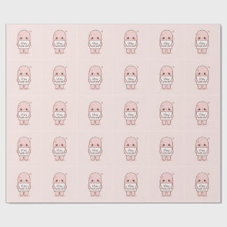 Papel De Regalo Quédate Conmigo Diseño de Cita Estética Romántica