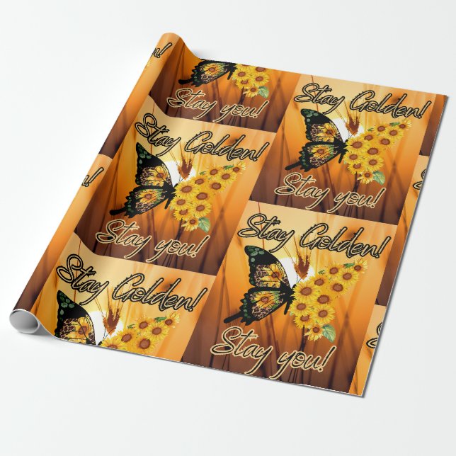 Papel De Regalo Quédate dorado, quédate contigo (Desenrollado)