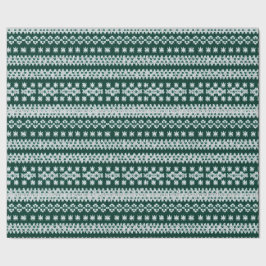 Papel De Regalo Quemados de nieve de punto verde y blanco, suéter 
