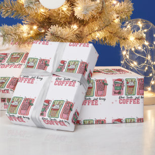 Papel De Regalo Querido Santa Solo Trae Café Navidad Preppy Navida