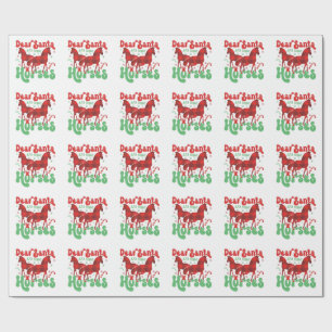 Papel De Regalo Querido Santa Solo Trae los Caballos Divertida Nav