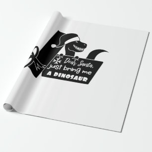 Papel De Regalo Querido Santa, sólo tráeme un dinosaurio negro