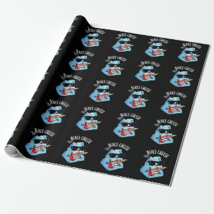 Papel De Regalo Queso azul queso gracioso comida Pun oscuro BG